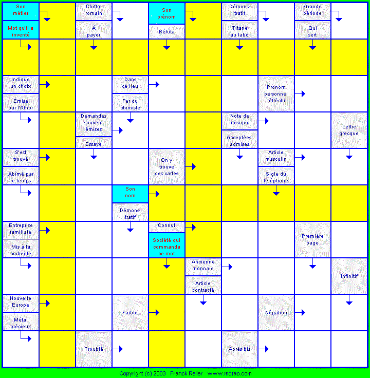 Grille fl&eacute;ch&eacute;e 0104 &agrave; imprimer
