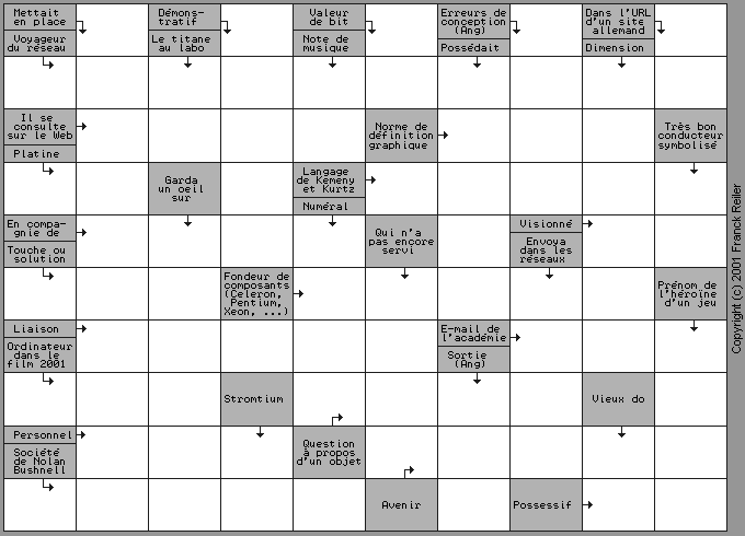 Grille fl&eacute;ch&eacute;e 0601 &agrave; imprimer