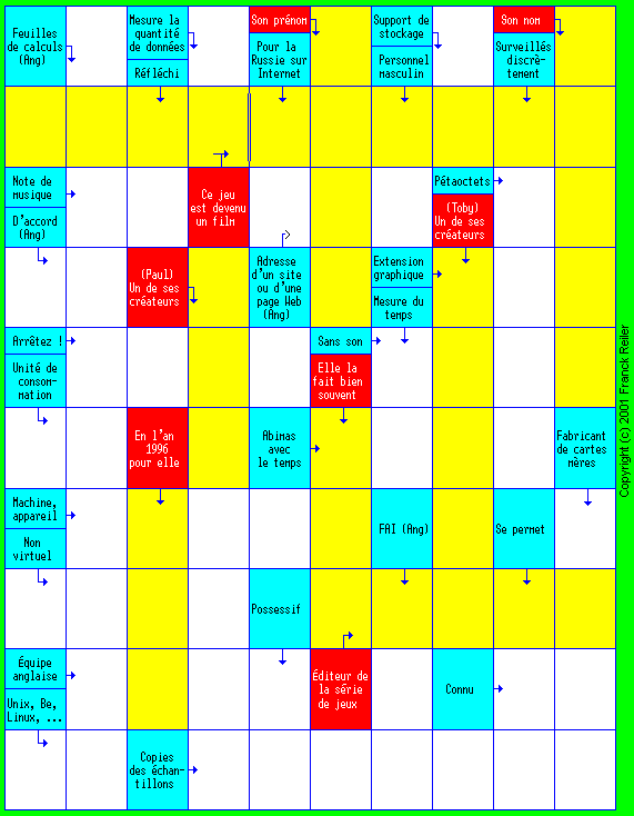 Grille fl&eacute;ch&eacute;e 0701 &agrave; imprimer