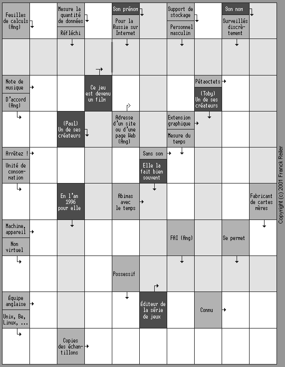 Grille fl&eacute;ch&eacute;e 0701 &agrave; imprimer